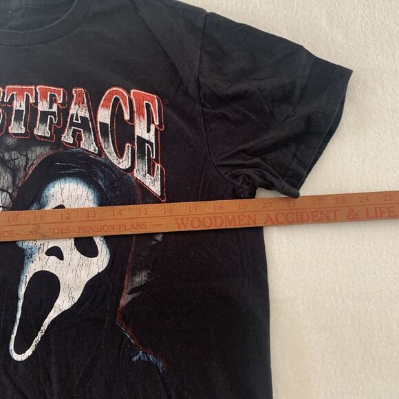Ghostface Mens Icon Of Halloween "Let's Watch Scary Movies" Black T-Shirt M READ - Picture 5 of 5